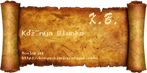 Kónya Bianka névjegykártya